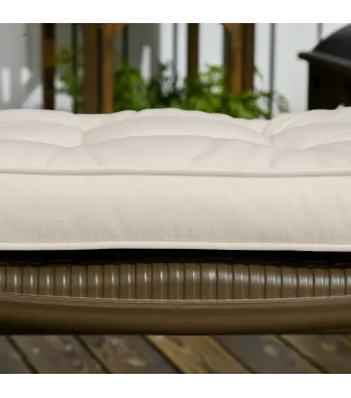 Conjunto de Cojines para Sillas de Comedor y Jardín Impermeable con 2 Amarres de Fijación 42x42x5 cm Crema