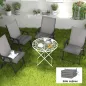 Conjunto de Cojines para Sillas de Comedor y Jardín Impermeable con 2 Amarres de Fijación 42x42x5 cm Gris Oscuro