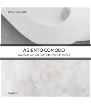 Conjunto de Cojines para Sillas de Comedor y Jardín Impermeable con 2 Amarres de Fijación 42x42x5 cm Gris Oscuro