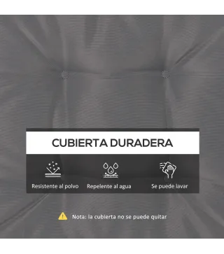 Conjunto de Cojines para Sillas de Comedor y Jardín Impermeable con 2 Amarres de Fijación 42x42x5 cm Gris Oscuro