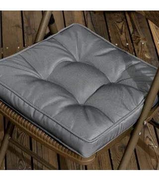 Conjunto de Cojines para Sillas de Comedor y Jardín Impermeable con 2 Amarres de Fijación 42x42x5 cm Gris Oscuro