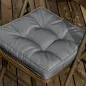 Conjunto de Cojines para Sillas de Comedor y Jardín Impermeable con 2 Amarres de Fijación 42x42x5 cm Gris Oscuro