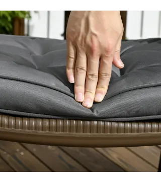 Conjunto de Cojines para Sillas de Comedor y Jardín Impermeable con 2 Amarres de Fijación 42x42x5 cm Gris Oscuro