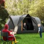 Tienda de Acampada para 5-6 Personas Impermeable 3000mm+ con Bolsa de Transporte y Gancho 455x220x180 cm Gris