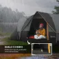 Tienda de Acampada para 5-6 Personas Impermeable 3000mm+ con Bolsa de Transporte y Gancho 455x220x180 cm Gris
