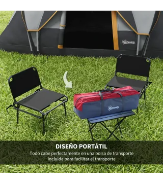 Tienda de Acampada para 5-6 Personas Impermeable 3000mm+ con Bolsa de Transporte y Gancho 455x220x180 cm Gris