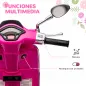 Moto Eléctrica para Niños de +3 Años con Licencia Vespa con USB MP3 Luz LED Radio FM Velocidad 3 km/h Carga 35kg Rosa