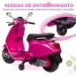 Moto Eléctrica para Niños de +3 Años con Licencia Vespa con USB MP3 Luz LED Radio FM Velocidad 3 km/h Carga 35kg Rosa