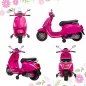 Moto Eléctrica para Niños de +3 Años con Licencia Vespa con USB MP3 Luz LED Radio FM Velocidad 3 km/h Carga 35kg Rosa
