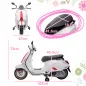 Moto Eléctrica para Niños de +3 Años con Licencia Vespa con USB MP3 Luz LED Radio FM Velocidad 3 km/h Carga 35kg Blanco
