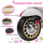 Moto Eléctrica para Niños de +3 Años con Licencia Vespa con USB MP3 Luz LED Radio FM Velocidad 3 km/h Carga 35kg Blanco