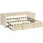 Cama Nido Tipo Diván 2 en 1 con Base Metálica y Tapizado Cama Inferior Extraíble para Colchones de 90x190 cm Beige Cama Nido Tipo Diván 2 en 1 con Base Metálica y Tapizado Cama Inferior Extraíble para Colchones de 90x190 cm Beige