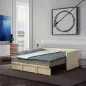 Cama Nido Tipo Diván 2 en 1 con Base Metálica y Tapizado Cama Inferior Extraíble para Colchones de 90x190 cm Beige Cama Nido Tipo Diván 2 en 1 con Base Metálica y Tapizado Cama Inferior Extraíble para Colchones de 90x190 cm Beige
