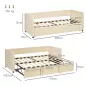 Cama Nido Tipo Diván 2 en 1 con Base Metálica y Tapizado Cama Inferior Extraíble para Colchones de 90x190 cm Beige Cama Nido Tipo Diván 2 en 1 con Base Metálica y Tapizado Cama Inferior Extraíble para Colchones de 90x190 cm Beige