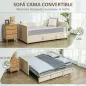 Cama Nido Tipo Diván 2 en 1 con Base Metálica y Tapizado Cama Inferior Extraíble para Colchones de 90x190 cm Beige Cama Nido Tipo Diván 2 en 1 con Base Metálica y Tapizado Cama Inferior Extraíble para Colchones de 90x190 cm Beige