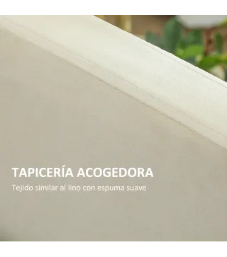 Cama Nido Tipo Diván 2 en 1 con Base Metálica y Tapizado Cama Inferior Extraíble para Colchones de 90x190 cm Beige