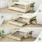 Cama Nido Tipo Diván 2 en 1 con Base Metálica y Tapizado Cama Inferior Extraíble para Colchones de 90x190 cm Beige Cama Nido Tipo Diván 2 en 1 con Base Metálica y Tapizado Cama Inferior Extraíble para Colchones de 90x190 cm Beige
