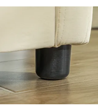 Cama Nido Tipo Diván 2 en 1 con Base Metálica y Tapizado Cama Inferior Extraíble para Colchones de 90x190 cm Beige