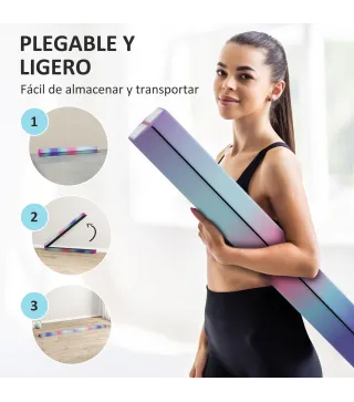 Barra de Equilibrio Gimnasia Plegable 236 cm Barra de Gimnasia Artística para Niños Entrenamiento en Casa Multicolor
