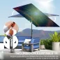 Sombrilla de Aluminio 198x294x255 Parasol Rectangular de Jardín Inclinable con Manivela y Poste Desmontable Azul Marino