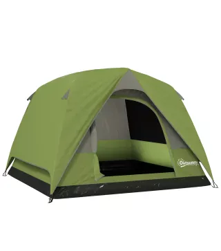 Tienda de Camping para 4 Personas Impermeable Fácil Instalación y Bolsa de Transporte Incluida 200x200x135 cm Verde