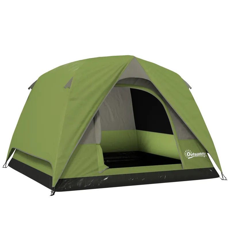 Tienda de Camping para 4 Personas Impermeable Fácil Instalación y Bolsa de Transporte Incluida 200x200x135 cm Verde