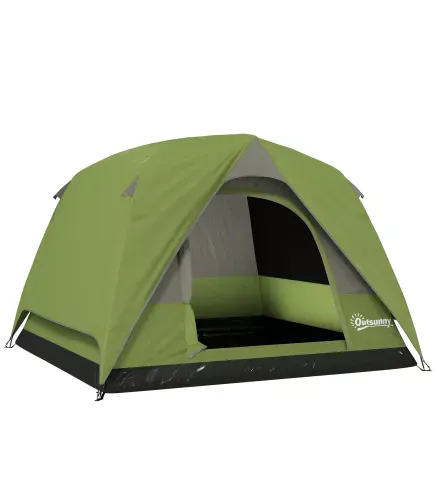 Tienda de Camping para 4 Personas Impermeable Fácil Instalación y Bolsa de Transporte Incluida 200x200x135 cm Verde
