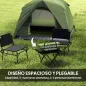 Tienda de Camping para 4 Personas Impermeable Fácil Instalación y Bolsa de Transporte Incluida 200x200x135 cm Verde