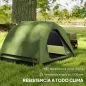 Tienda de Camping para 4 Personas Impermeable Fácil Instalación y Bolsa de Transporte Incluida 200x200x135 cm Verde