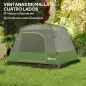 Tienda de Camping para 4 Personas Impermeable Fácil Instalación y Bolsa de Transporte Incluida 200x200x135 cm Verde