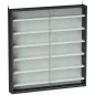 Vitrina de Pared de Madera con Estantes Ajustables y 2 Puertas Correderas de Cristal 80x9,5x83 cm Negro