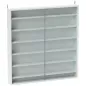 Vitrina de Pared de Madera con Estantes Ajustables y 2 Puertas Correderas de Cristal 80x9,5x83 cm Blanco Vitrina de Pared de Madera con Estantes Ajustables y 2 Puertas Correderas de Cristal 80x9,5x83 cm Blanco