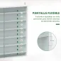 Vitrina de Pared de Madera con Estantes Ajustables y 2 Puertas Correderas de Cristal 80x9,5x83 cm Blanco