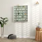 Vitrina de Pared de Madera con Estantes Ajustables y 2 Puertas Correderas de Cristal 80x9,5x83 cm Blanco