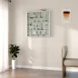 Vitrina de Pared de Madera con Estantes Ajustables y 2 Puertas Correderas de Cristal 80x9,5x83 cm Blanco
