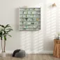 Vitrina de Pared de Madera con Estantes Ajustables y 2 Puertas Correderas de Cristal 80x9,5x83 cm Blanco
