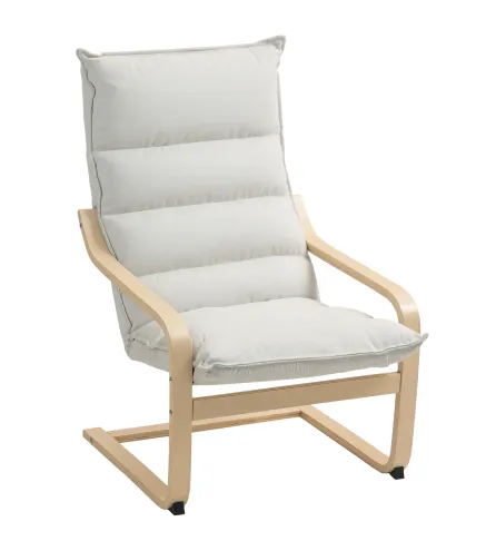 Sillón de Salón Moderno con Respaldo Alto Acolchado Patas de Madera y Tapizado en Terciopelo 67x83x105 cm Crema