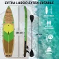 Tabla Paddle Surf Hinchable SUP Extra Largo de 335 cm con Asiento Remo Convertible Aletas Bomba y Mochila Carga 180 kg
