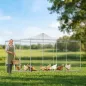 Gallinero para Exterior Grande 4x3x1,97 m 12 m² Gallinero de Acero Galvanizado con Puerta con Doble Cierre Plata