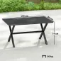 Mesa de Comedor de Jardín para 6 Personas con Superficie de HDPE de Listones Estructura Metálica 150x90x74 cm Negro