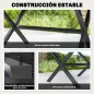 Mesa de Comedor de Jardín para 6 Personas con Superficie de HDPE de Listones Estructura Metálica 150x90x74 cm Negro