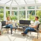 Conjunto de Muebles de Jardín para 4 Personas con Sofá de 2 Plazas 2 Sillones Mesa de Centro Negro