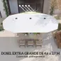 Sombrilla Doble de Jardín 4,6x2,6 m con Manivela Manual Protección UV50+ Funda Resistente al Agua Blanco