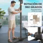 Parasol Excéntrico 2,9x2,9 m de Aluminio con Manivela Inclinación Ajustable Giratorio 360° Base Cruzada y Funda Caqui
