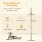 Árbol para Gatos de Suelo a Techo de 230-260 cm con Altura Ajustable Plataformas Hamaca y Postes de Sisal Beige