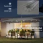 Sombrilla Doble de Jardín 4,6x2,6 m con 48 Luces LED Base Incluida Manivela Sacos de Arena Anti-UV Gris Claro