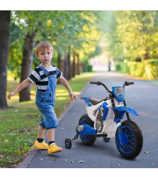 Moto Eléctrica para Niños de +3 Años 12V Moto de Juguete Infantil con 2 Ruedas de Equilibrio Velocidad 3-8 km/h Arranque Suave 1