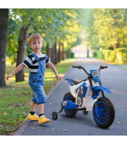 Moto Eléctrica para Niños de +3 Años 12V Moto de Juguete Infantil con 2 Ruedas de Equilibrio Velocidad 3-8 km/h Arranque Suave 1