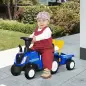 Tractor sin Pedales para Niños de 12-36 Meses con Remolque Extraíble Coche Correpasillos con Bocina Faros Pala Asiento de Suelo