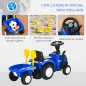 Tractor sin Pedales para Niños de 12-36 Meses con Remolque Extraíble Coche Correpasillos con Bocina Faros Pala Asiento de Suelo